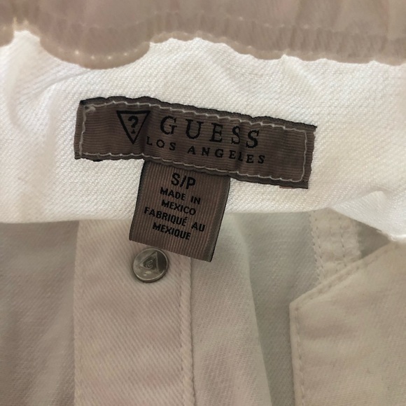 GUESS WHITE DENIM BUSTIER TOP IN SIZE SMALL - Picture 3 of 3